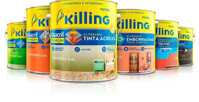 Linha Kisacril Premium da Tintas Killing ganha novas embalagens